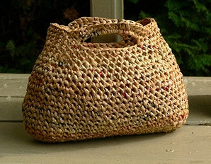 plastic bag yarn tote